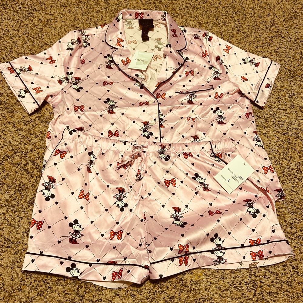 Disney Pink Floral Pajama Set